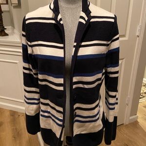 Ann Taylor Striped Sweater Blazer XL